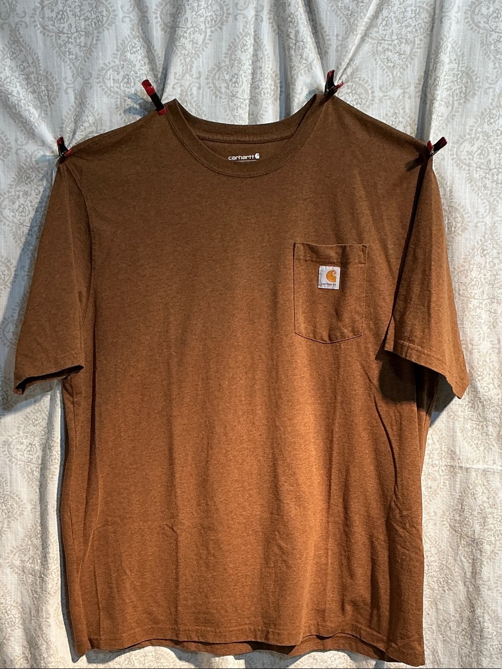 Carhartt Short Sleeve Pocket Tee in Rust Brown